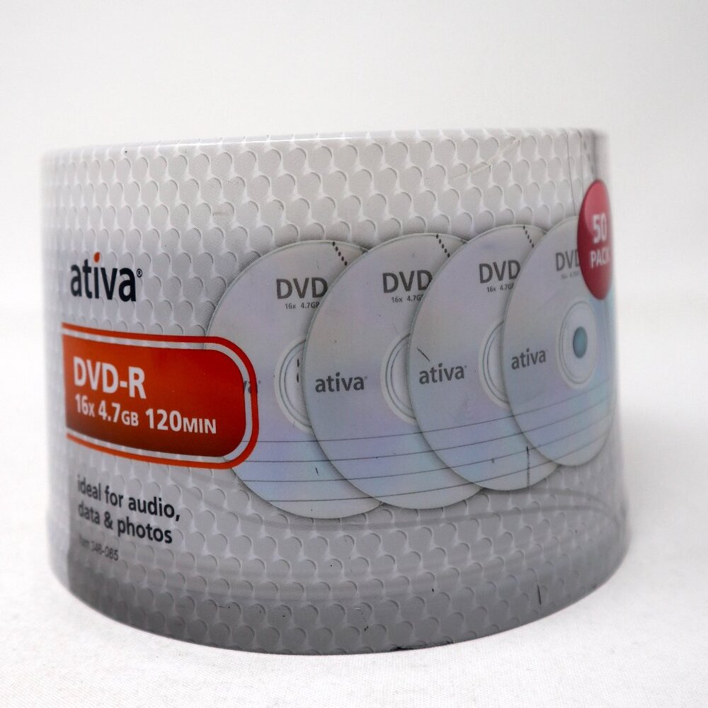 ATIVA Gold DVD-R 50 Pack 120 Minutes 16x 4.7 GB Recordables DVD NEW SEALED